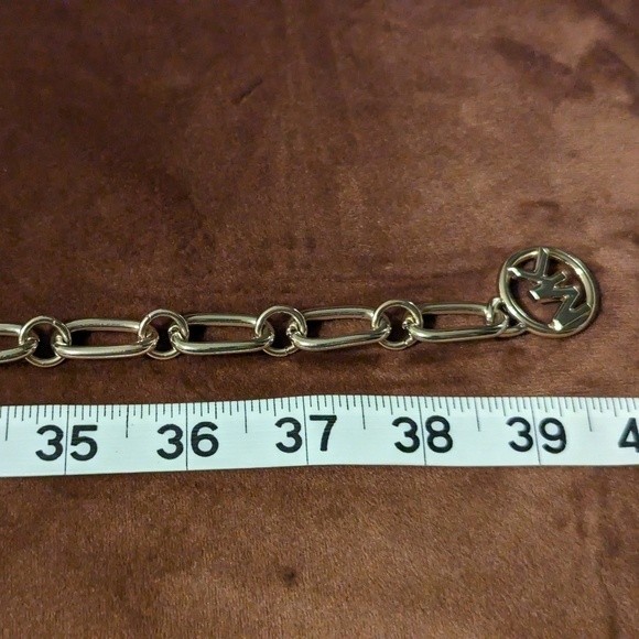 Michael Kors Chain Link Adjustable Belt Light Gold Metal S/M - Picture 8 of 8